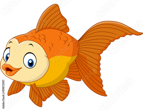 Cute cartoon golden fish