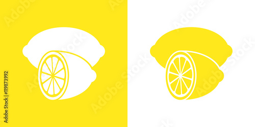Icono plano limon amarillo