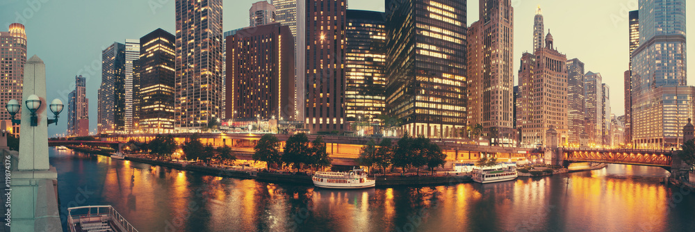 Fototapeta premium Panorama Chicago, Illinois.