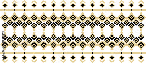 Elegant decorative border made up of square golden and black 27