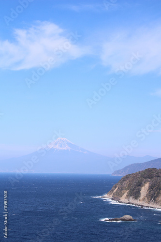 恋人岬から見た富士山