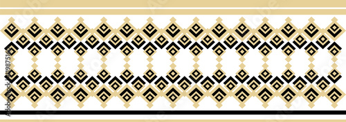 Elegant decorative border made up of square golden and black 25