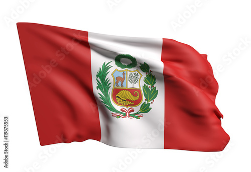 Republic of Peru flag waving