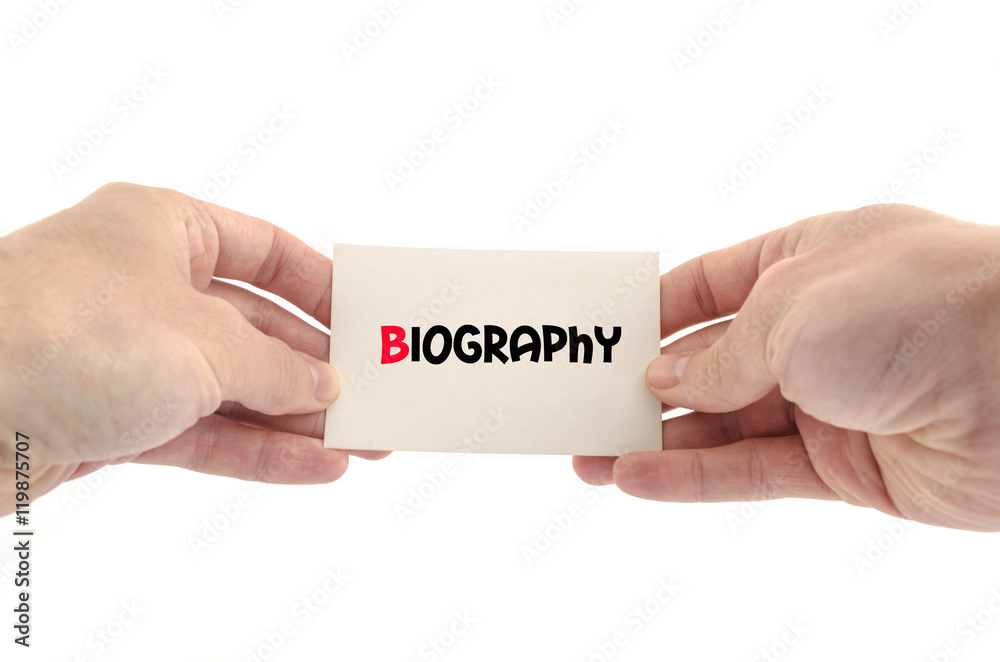 Biography text concept Biography text concept