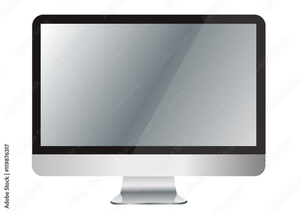 computer on office desk and space background computer on office desk and space background