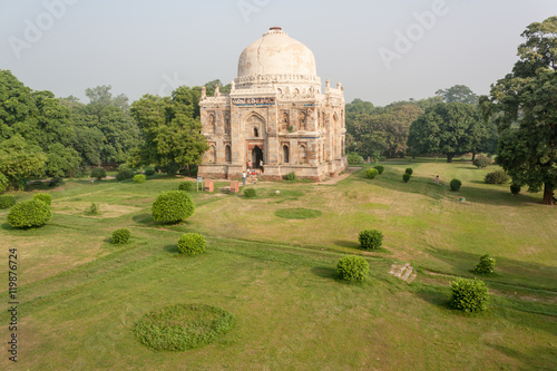 Bird's eye view of Shisha Gumbad, Lodhi Gardens is a city park situated in New Delhi, India. It has architectural works of the 15th century by Lodhis dynasty 
 photo