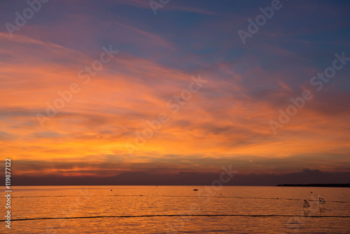 View of beautiful sunset above the Adriatic sea