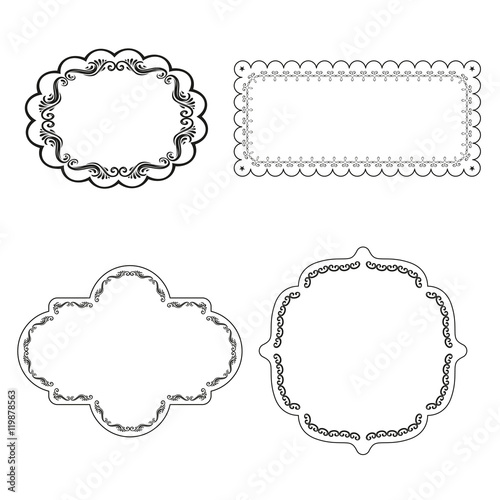 Vector Frame labels Set ornamental vintage decoration
