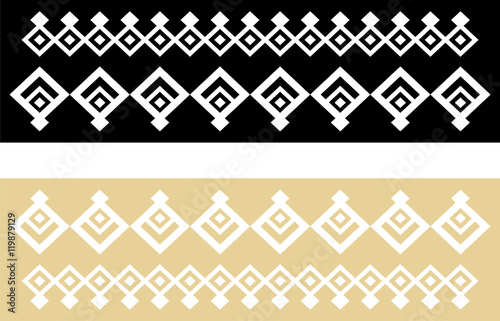 Elegant decorative border made up of square golden and black 22