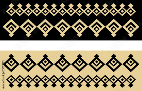 Elegant decorative border made up of square golden and black 23