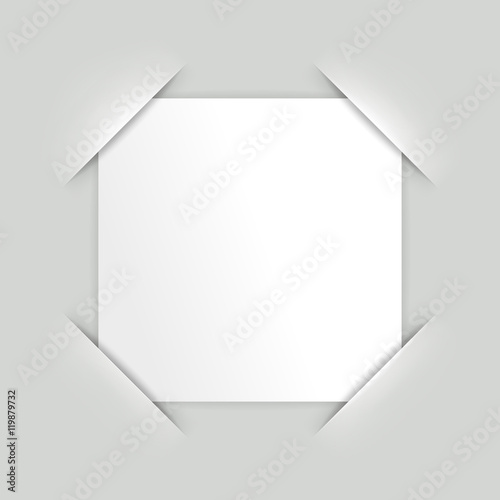 Vector paper in photo frame corner
