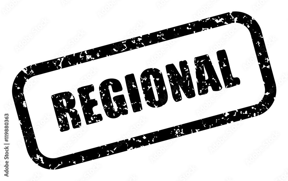 Stempel: REGIONAL – Vektor, grunge, schwarz-weiß, freigestellt Stock ...