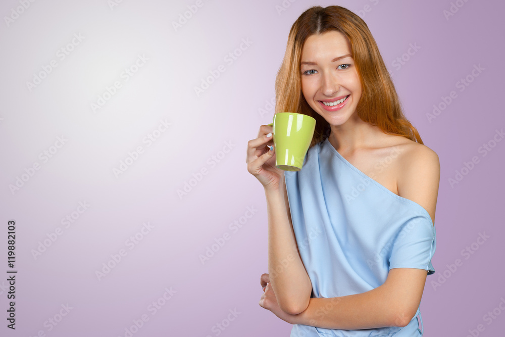 Drinking her morning coffee Drinking her morning coffee