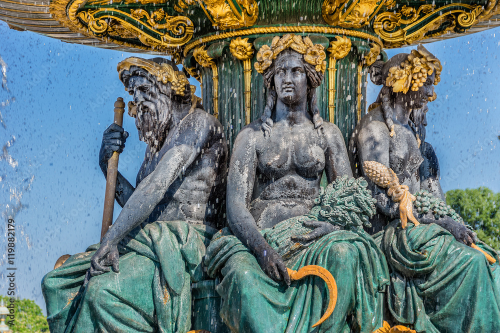 Fontaines de la Concorde (1840) on Place Concorde in Paris. Fontaines de la Concorde (1840) on Place Concorde in Paris.