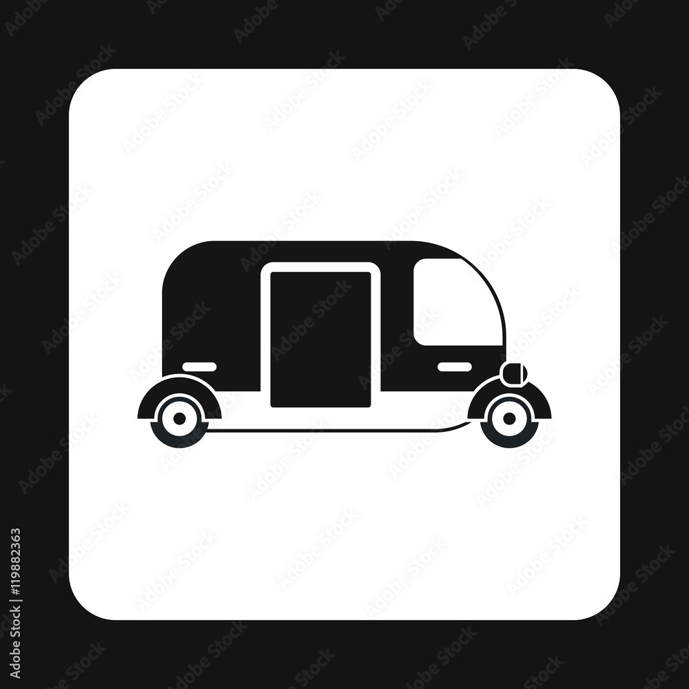 Tuk tuk taxi icon in simple style isolated on white background. Transport symbol Tuk tuk taxi icon in simple style isolated on white background. Transport symbol