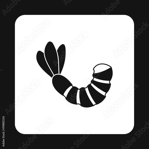 Shrimp icon in simple style isolated on white background. Seafood symbol