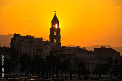 City of Split Riva at sunrise