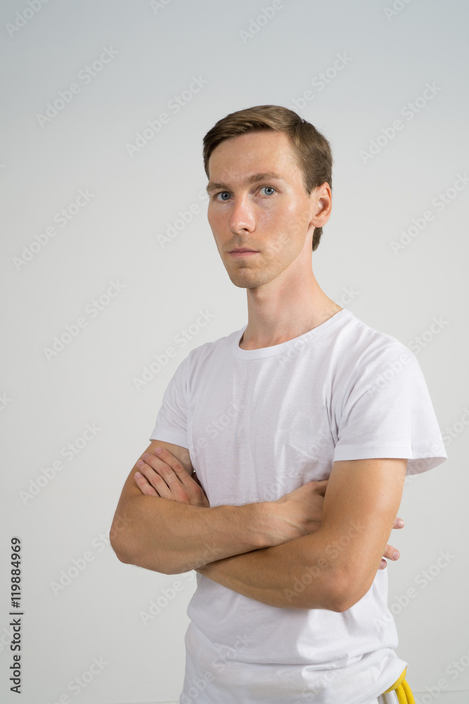 Man Standing with Arms Crossed on Chest Man Standing with Arms Crossed on Chest