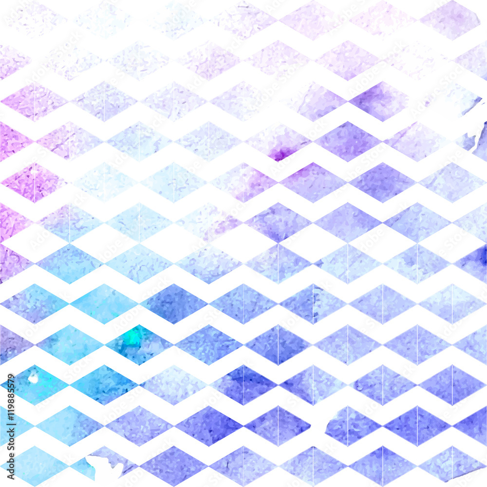 Fototapeta premium beautiful magenta watercolor painted aged background texure of rhombs