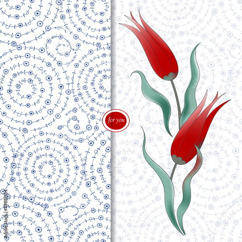Greeting card.  Traditional Arabic  ornament. Floral Ornamental pattern. Vector.  Background