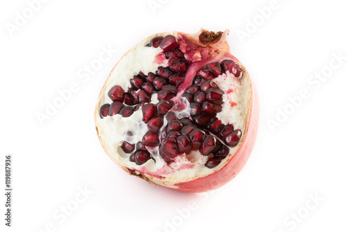 pomegranate broken isolated on white background