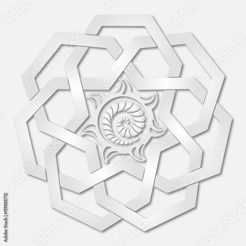 Paper sacral geometry design with polygon.
