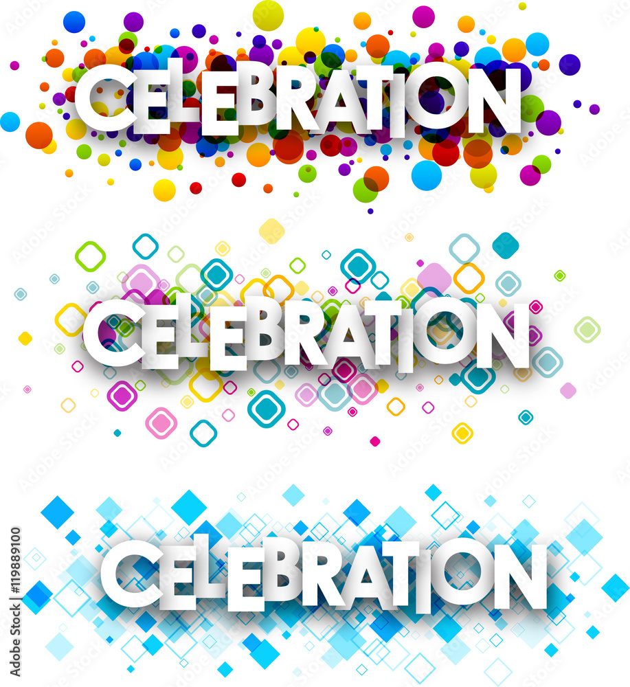 Celebration colour banners. Celebration colour banners.