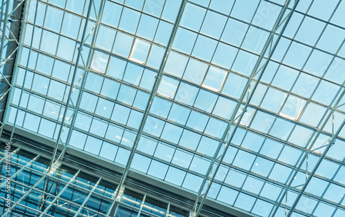 Glass roof of modern office building