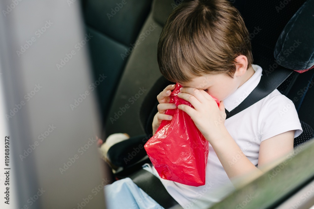 Seven years old child vomiting in car