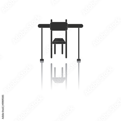 Back to School and Education vector flat icon in black and white style School Desk
