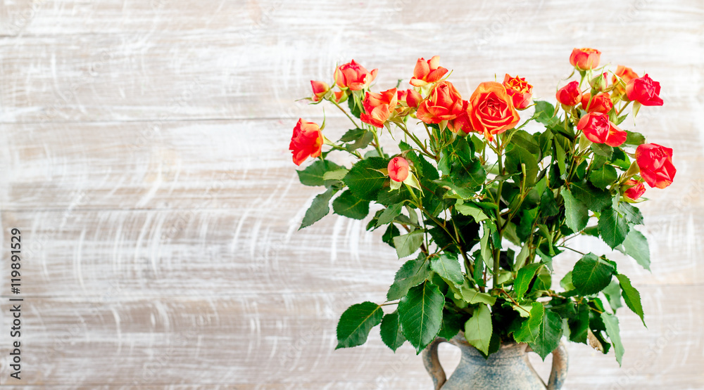 Fototapeta premium bouquet of tea roses