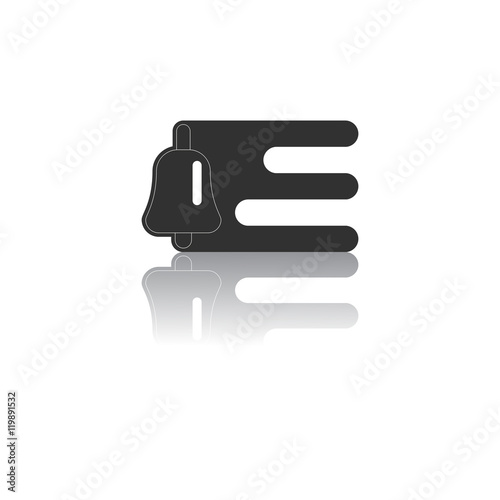 Back to School and Education vector flat icon in black and white style bell