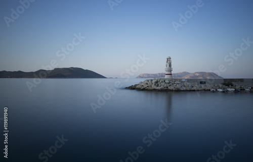 Kas, Turkey. Lighthouse and Port. Dawn. Kastellorizo