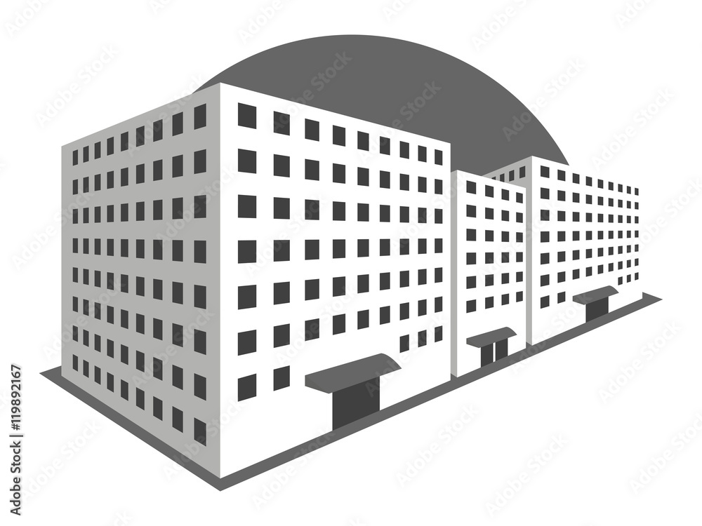 Buildings in perspective on a white background. The outline of the houses, the city in 3D. Vector illustration. Buildings in perspective on a white background. The outline of the houses, the city in 3D. Vector illustration.