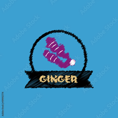 flat vector icon design collection Kitchenware seasoning ginger