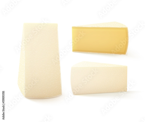 Vector Set of Triangular Pieces Bri Cheese