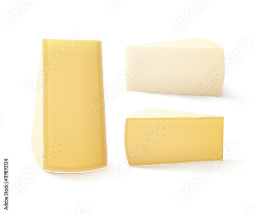 Vector Set of Triangular Pieces Bri Cheese