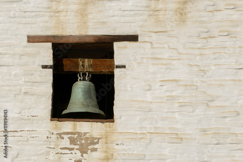 Bell outside the Mission San Jose in Fremont, California photo