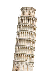 Fotobehang De scheve toren Scheve toren van Pisa op wit  © Lukas Gojda