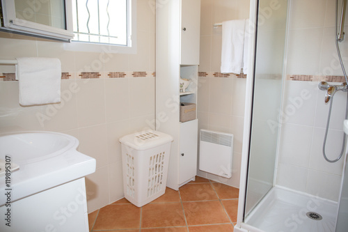 Modern Bathroom with a white bright Shower