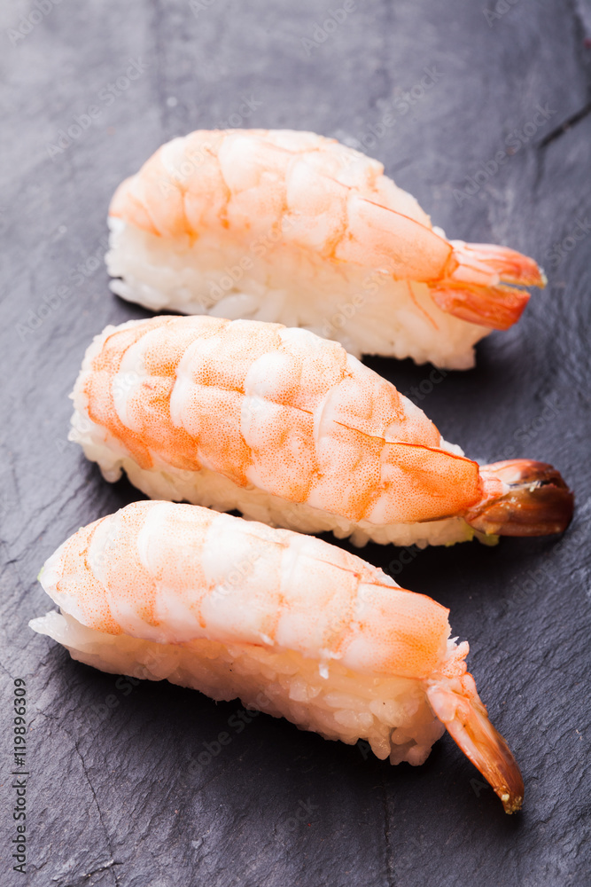 Ebi sushi with shrimp Ebi sushi with shrimp