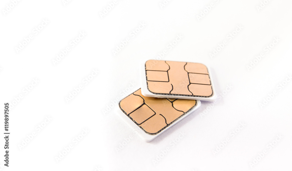 nano sim card on white background nano sim card on white background