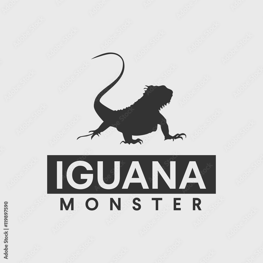 Naklejka premium iguana silhouette