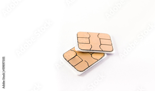 Plakat nano sim card on white background