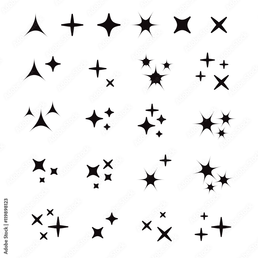 Vector sparkles icon set Vector sparkles icon set