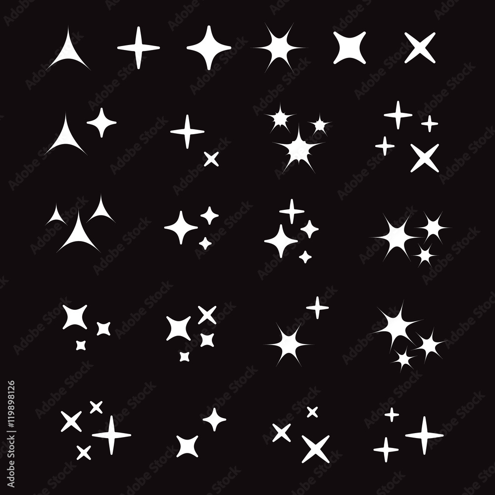 Vector sparkles icon set Vector sparkles icon set