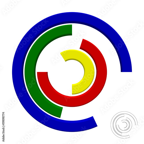 Pie chart.  3d Vector color...