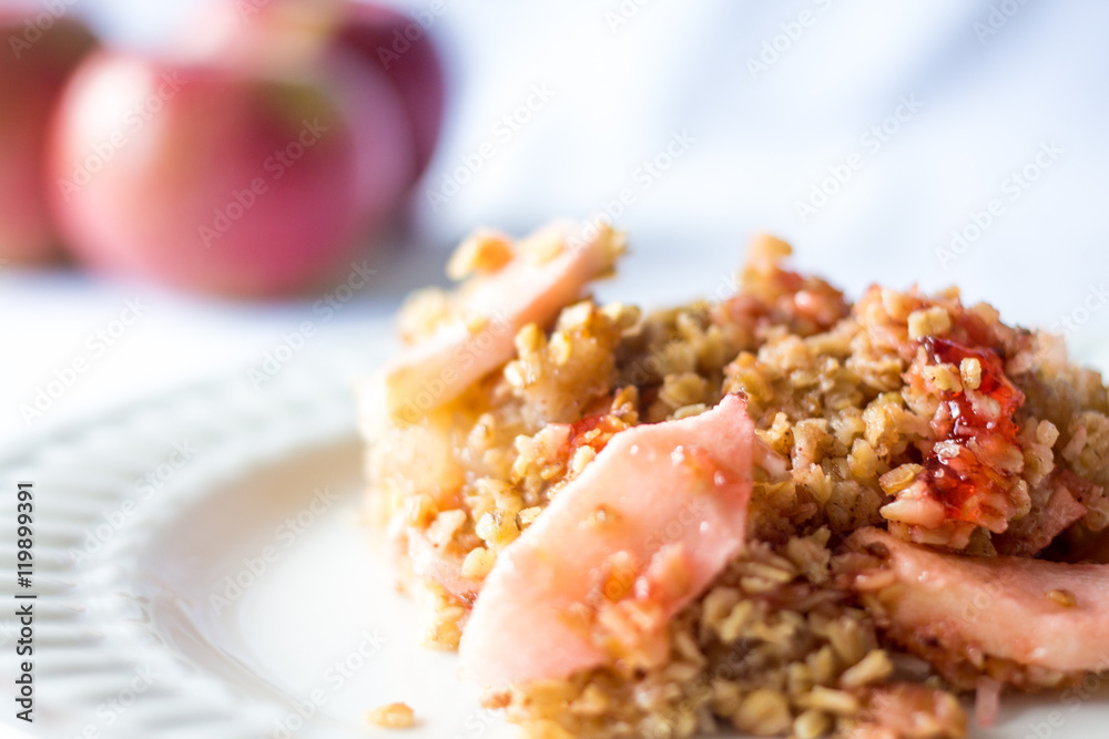 apple crisp on a white background apple crisp on a white background