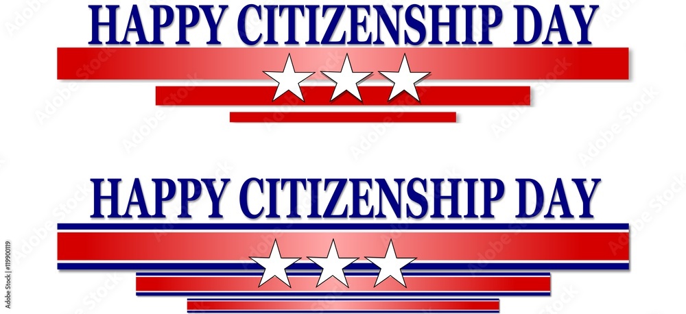 Citizenship Day USA blue and red banner illustration 