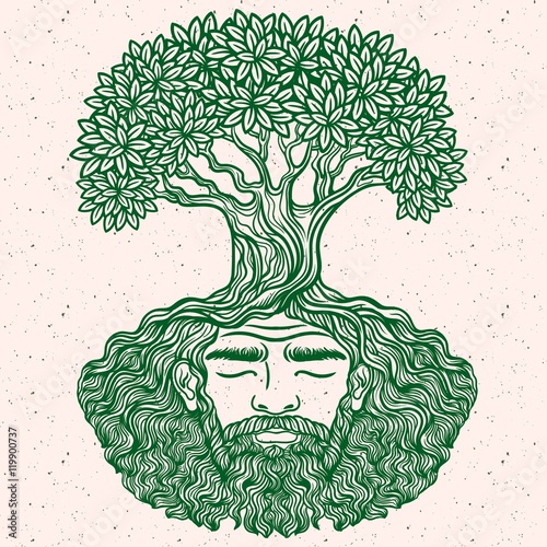 Bearded man protect the environment